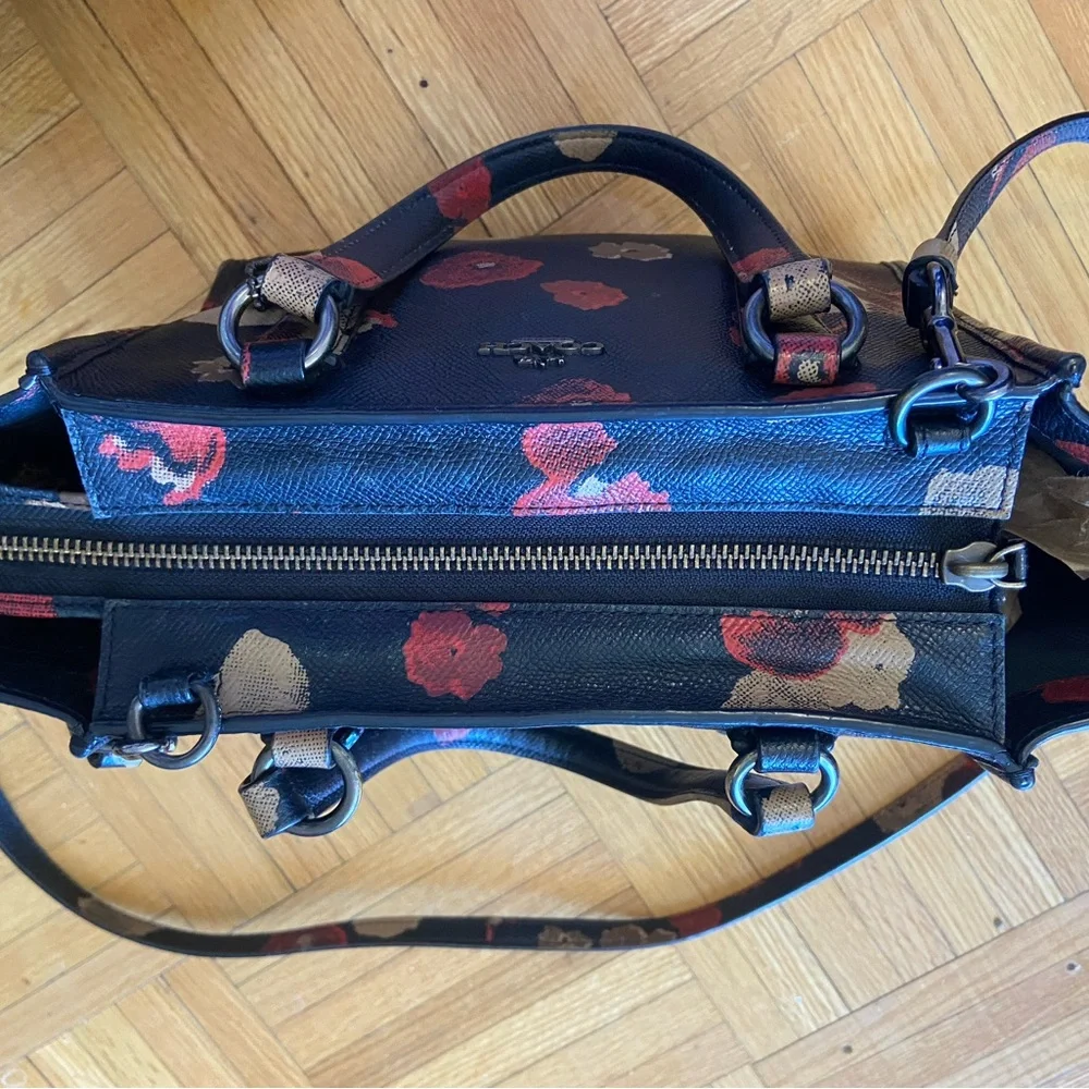 COACH CROSBY FLORAL FLOWER PRINTED LEATHER SATCHEL BAG PURSE 33856 MULTI_RARE - Picture 4 of 11